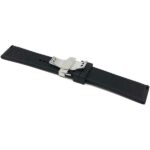 Back view of Black Soft Rubber Silicone Watch Band, Mesh Pattern, Deployment, Waterproof with Fold-Over Clasp