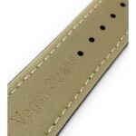 Back view of Black Vegan Watch Band, Premium Faux Leather Strap, Alligator Pattern - 12mm, Black with Silver Tone Buckle