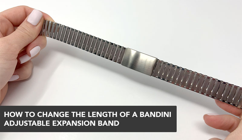 Use this guide to adjust the length of your new bandini adjustable length stretch watch band.